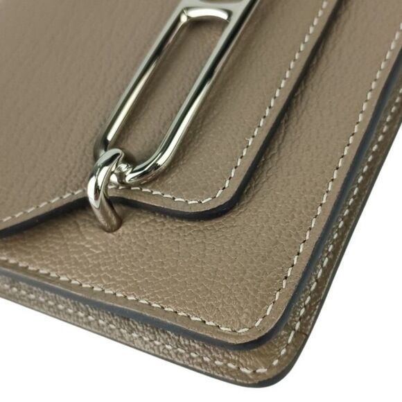 HERMES Hermès Wallet/Coin Case Lauris Luli Etoupe Chevre Mysore Women's - Picture 5 of 9